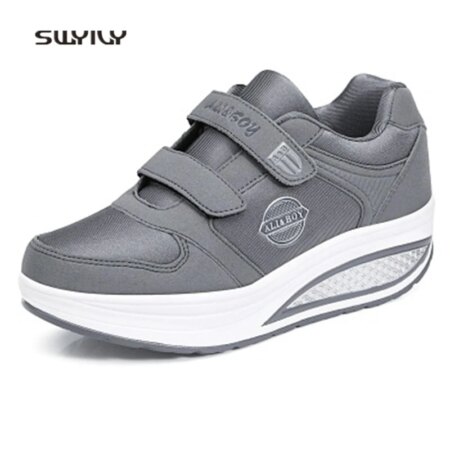 SWYIVY Women Toning Shoes Hook&Loop Light Swing Sneakers For Female 2018 Soft Heel Non-slip Women Slimming Shoes Lose Weight