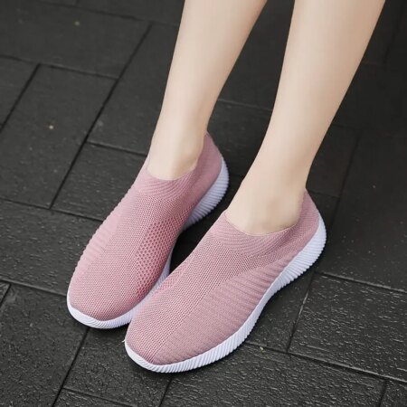 VIP Women's Walking Shoes Fashion Sock Sneakers Breathe Comfortable Loafers Non-Slip Casual Shoes