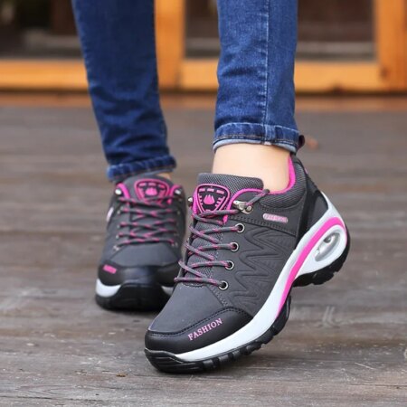 Woman Sport Shoes High Platform Running Sneakers Air Cushion Casual Outdoor Gym Jogging Tennis Trainers Fashion Lace Up Wedge