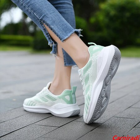 Women Breathable Fashion Casual Running Shoes Autumn High Quality Flying Weave Sneakers Ladies Non-slip Fitness Jogging Shoes