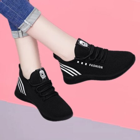 Women Running Shoes Sneakers Lace-Up Breathable Sport Shoes Lightweight Soft Walking Footwear Ladies Casual Shoes Basket Femme