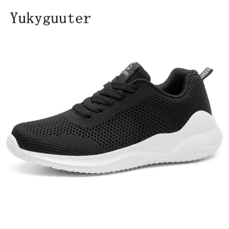 Women Sneakers Running Shoes Chunky Outdoor Sports Breathable Mesh Summer Fashion Boots Knit Upper Female Walking Jogging Flat