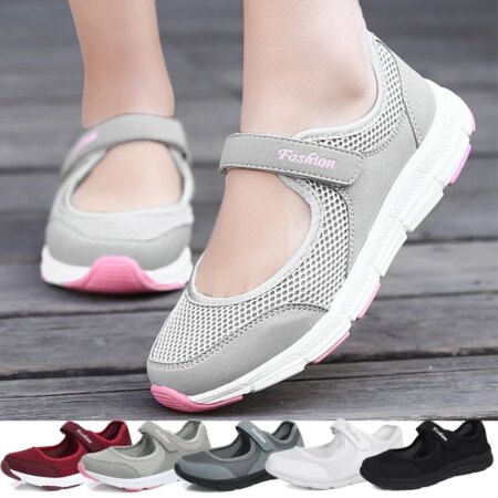 Women Tennis Shoes SuperLight Female Healthy Walking Shoes Summer Breathable Flats Sport Running Sneakers Mother Gift 35-42 Size